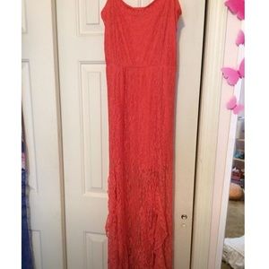 Coral maxi dress